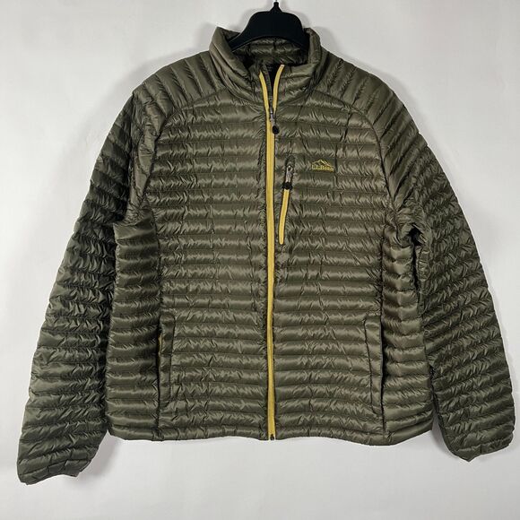 LL Bean Ultralight 850 Downtek Jacket Mens XXL Olive Pertex Quantum Stow Away - Picture 1 of 13